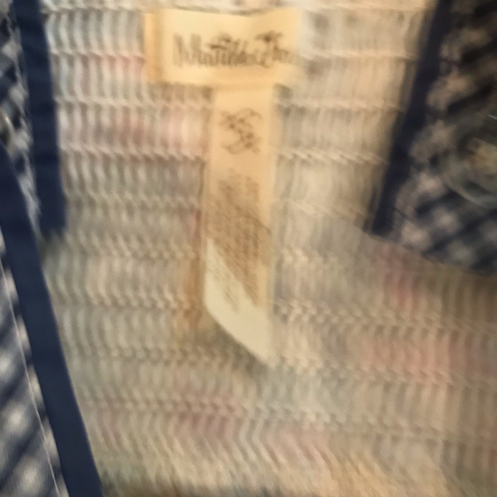 Matilda Jane Girls Travel Postmark Print Sundress with Navy Trim size 12 - Picture 2 of 3